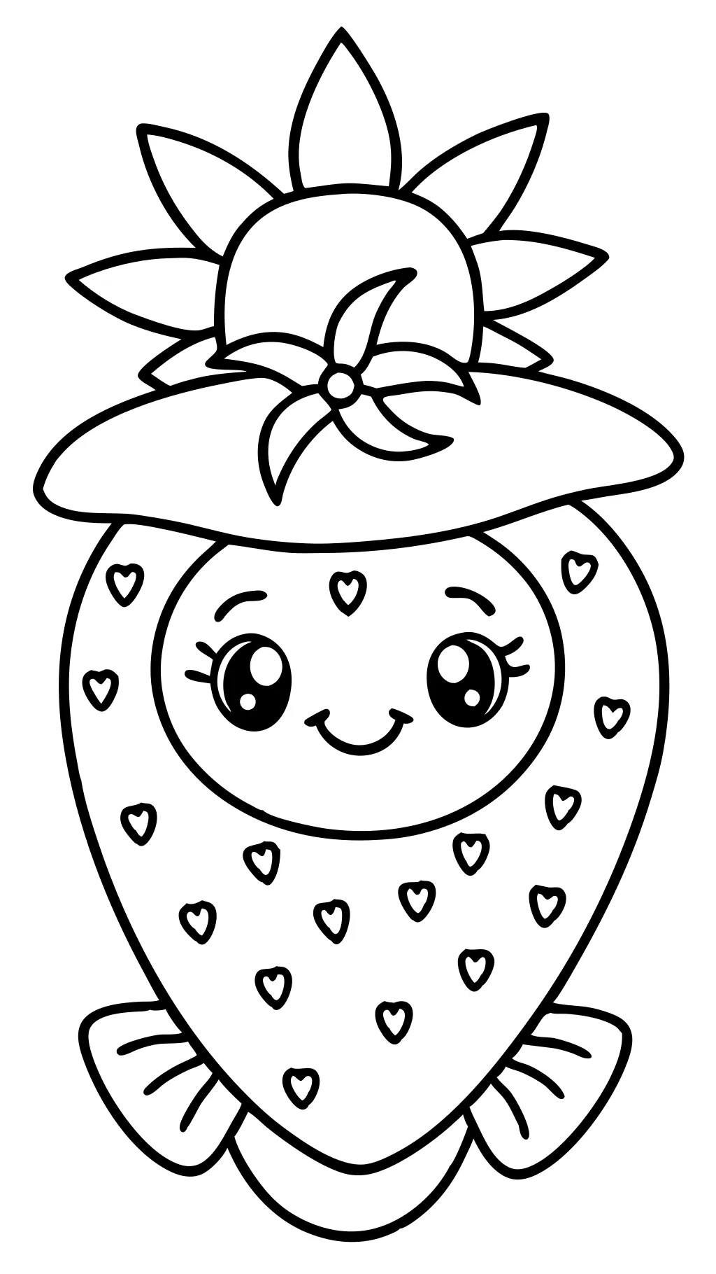 coloriages de fraises mignonnes